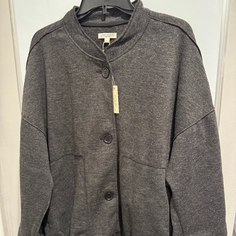 MAX Studio London Men's Jacket 3706724A HTHRBLK size: Large NEW with TAGS